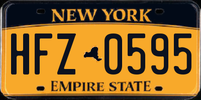 NY license plate HFZ0595