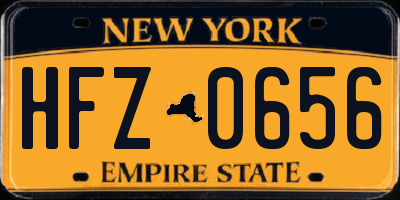 NY license plate HFZ0656