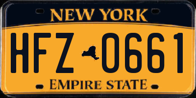 NY license plate HFZ0661