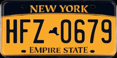 NY license plate HFZ0679