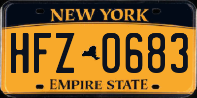 NY license plate HFZ0683
