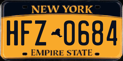 NY license plate HFZ0684