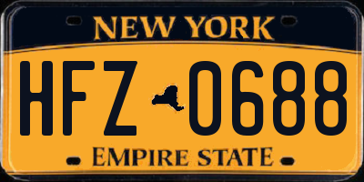NY license plate HFZ0688