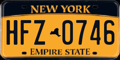 NY license plate HFZ0746