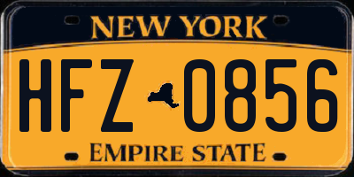 NY license plate HFZ0856