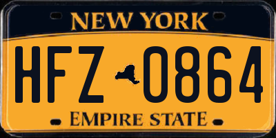 NY license plate HFZ0864