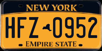 NY license plate HFZ0952