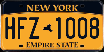 NY license plate HFZ1008