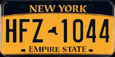 NY license plate HFZ1044