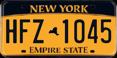 NY license plate HFZ1045