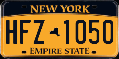 NY license plate HFZ1050