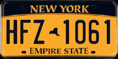 NY license plate HFZ1061