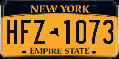 NY license plate HFZ1073