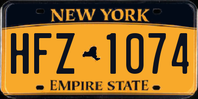 NY license plate HFZ1074
