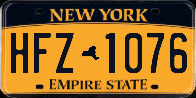 NY license plate HFZ1076