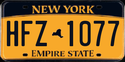 NY license plate HFZ1077