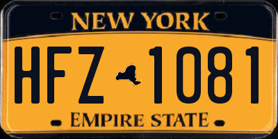 NY license plate HFZ1081