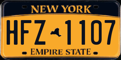 NY license plate HFZ1107