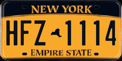 NY license plate HFZ1114