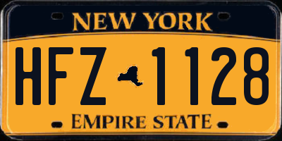 NY license plate HFZ1128