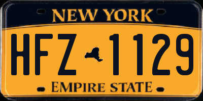 NY license plate HFZ1129