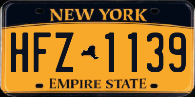 NY license plate HFZ1139