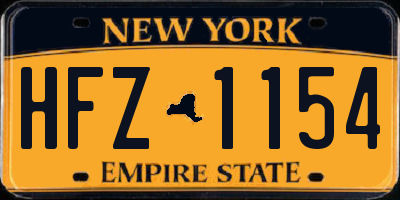 NY license plate HFZ1154