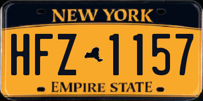 NY license plate HFZ1157