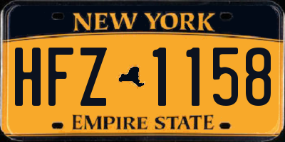 NY license plate HFZ1158