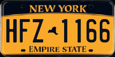 NY license plate HFZ1166