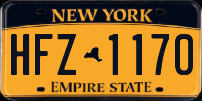 NY license plate HFZ1170