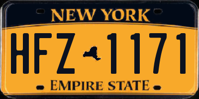 NY license plate HFZ1171