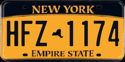 NY license plate HFZ1174