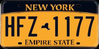 NY license plate HFZ1177