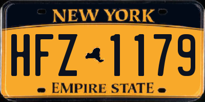 NY license plate HFZ1179