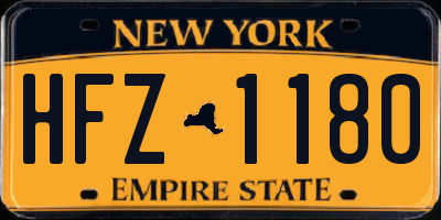 NY license plate HFZ1180