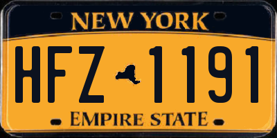 NY license plate HFZ1191