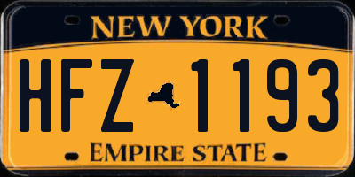NY license plate HFZ1193
