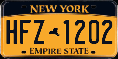 NY license plate HFZ1202