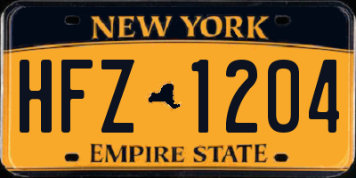 NY license plate HFZ1204