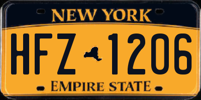 NY license plate HFZ1206