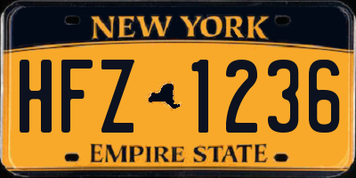 NY license plate HFZ1236