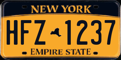 NY license plate HFZ1237