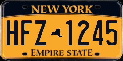NY license plate HFZ1245