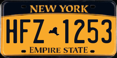 NY license plate HFZ1253