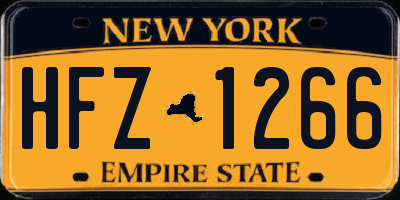 NY license plate HFZ1266