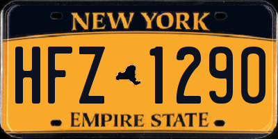 NY license plate HFZ1290