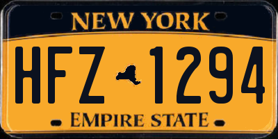 NY license plate HFZ1294