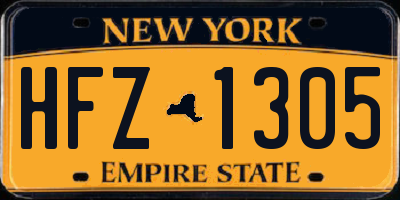 NY license plate HFZ1305