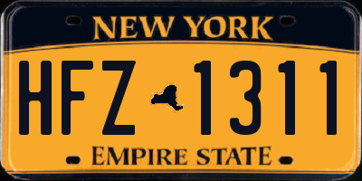 NY license plate HFZ1311